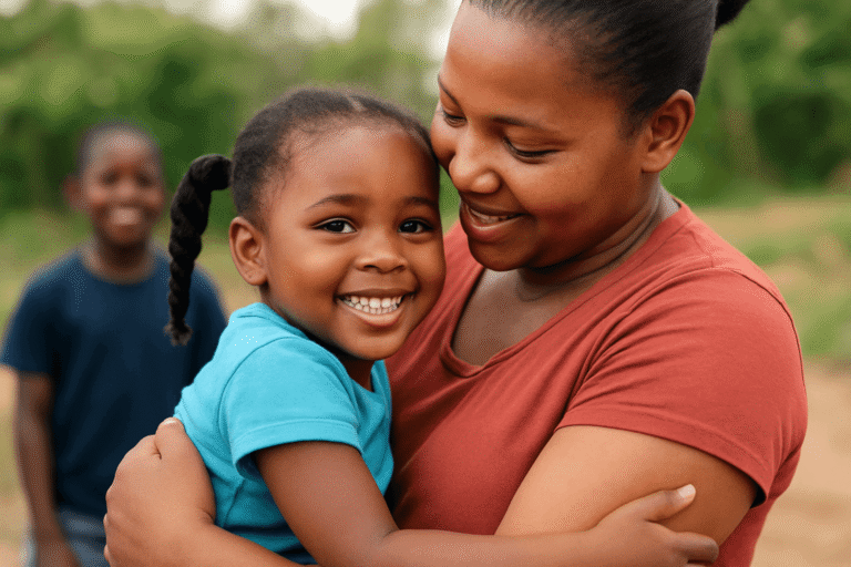 South African mother with her child after approval for the SASSA Child Support Grant, SASSA Child Grant Payment Date 4 September 2025 Status Check